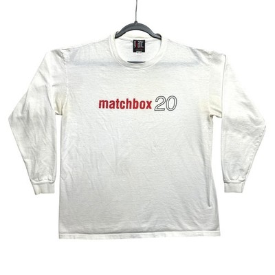 Vintage Matchbox 20 T-Shirt Mens Large White Long Sleeve 90s USA