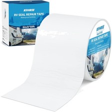 Versatile 6" x 50' White RV Tape for Roof Leaks   Strong, Flexible Application