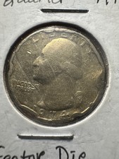 1974 No Mint Mark Quarter Dollar DEFECTIVE PLANCHET DDO DDR CRACK ON RIM.