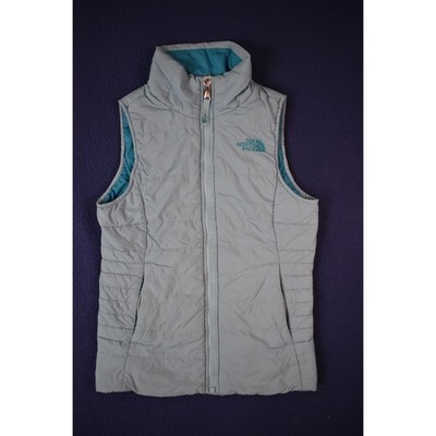 The North Face Girls Puffer Vest Light Blue Size S P 7 8 Zip Up