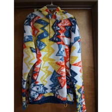 Jordan Brand All Over Print Sherpa Fleece Hoodie Mens Large Multicolored