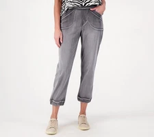 #1768 LOGO by Lori Goldstein Regular Knit Denim Pull On Joggers Size 4