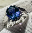 Natural AAA+ Tanzanite Gemstone with 925 Sterling Silver Men's Handmade Ring