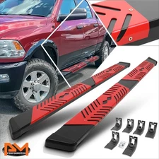 For 09-24 Dodge Ram 1500-3500 Quad Cab 5.5" Flat Running Boards w/Red Step Pad