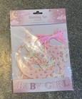 BABY GIRL- Bunting set-Pink flowers and hearts