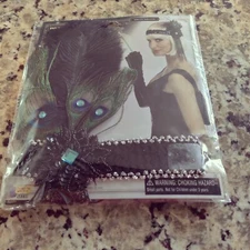 Forum Novelties Flapper Headband  Costume Party  1920s Peacock Feathers NIP