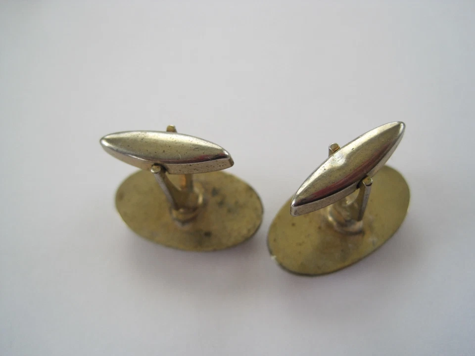 Gemelos Swank ágata tono dorado ovalados vintage Foto 4 de 4