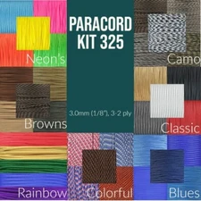 325 Paracord Classic Neon Camo Blue Brown Rainbow Colorful 10 ft Hanks Set of 5!