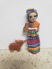 Woman with water buffalo Fridge Magnet Souvenir 45"x2" South America knitted