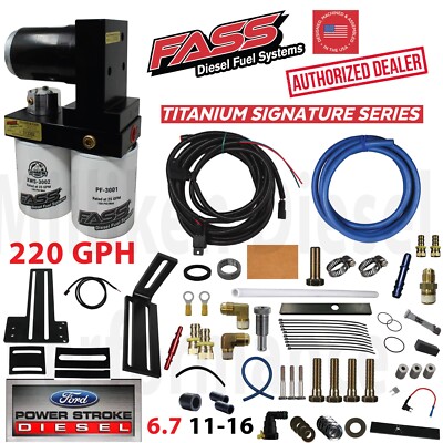 FASS Titanium 220 GPH Fuel Lift Pump System 11-16 Powerstroke Diesel Ford 6.7L
