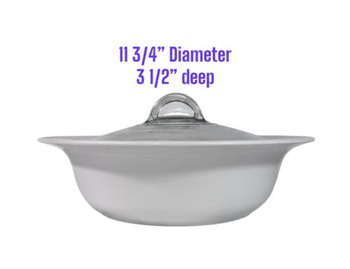 Vtg Corning Ware L-22 Bowl 11¾"x3½" White Floral Oven Safe Ceramic Bakeware USA - Picture 5 of 11