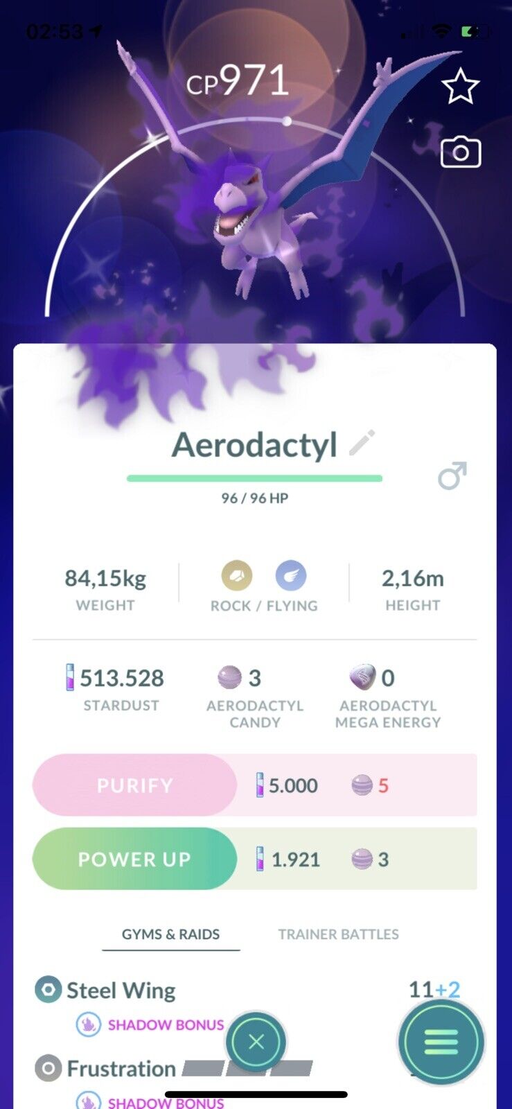 Shiny Shadow Aerodactyl : r/pokemongo