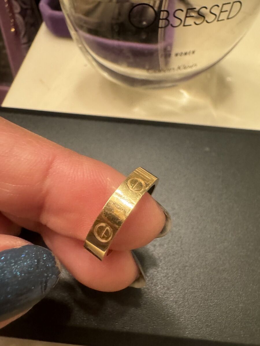 Genuine 18k Saudi Gold Love Ring 2.93 Grams ; Ring Size 5 | eBay Genuine 18k Saudi Gold Love Ring 2.93 Grams ; Ring Size 5 | eBay