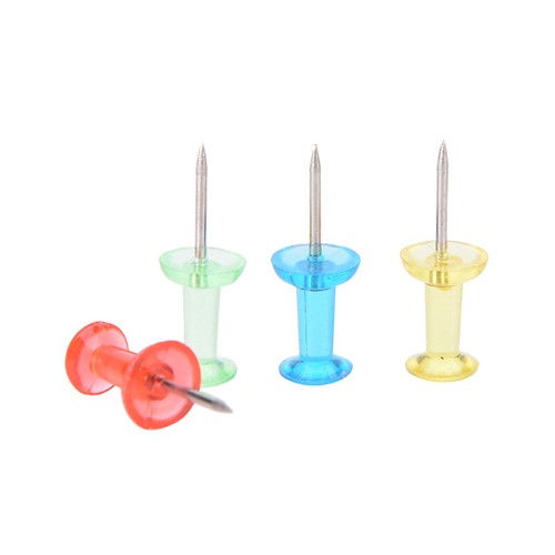 100x MultiColoured Translucent Assorted Push Pin Drawing Cork Board Office Decor - Photo 6/12