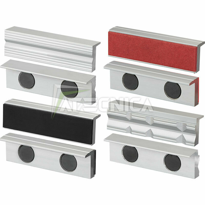 Kit 8 Pezzi Ganasce per Morsa 150mm Fervi 0520/150S - Alluminio Magnetico