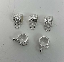 100 Silver Bails Connectors for Charms/Pendants/Beads B79os