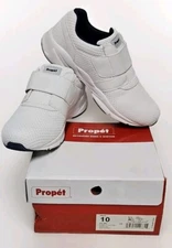 Man's Athletic Propet Stability X Strap Walking Shoe. White Mens Size 10 Wide 5E