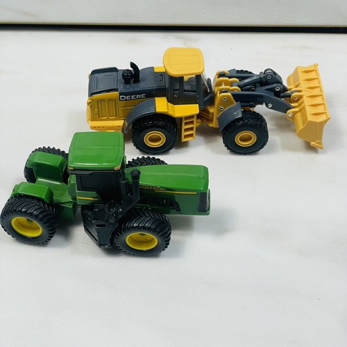ERTL John Deere Tractor Toys Bulldozer Farm Machine Equipment 2pc Green Yellow - Picture 2 of 22
