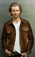 Men Brown Pure Suede Leather Jacket Slim Fit Trucker Jacket Custom Size S M L XL