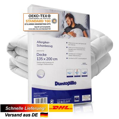 Dunlopillo Allergiker-Schonbezug Bettdecke 135x200 cm 95° Wäsche - Milbenschutz