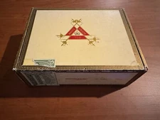 Vintage Empty La Romana Montecristo Wooden Cigar Box, 9” x 7” x3”