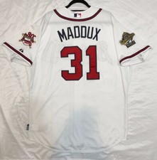 Authentic Majestic 52 2XL ATLANTA BRAVES, GREG MADDUX, COOL BASE ON FIELD Jersey