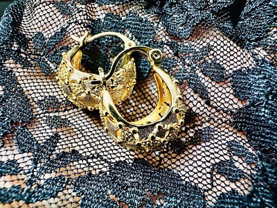 23 mm = 2,3 cm Hypoallergene Creolen Creolen Gold Ohrringe 18 Karat 18 Karat Vergoldet UK
