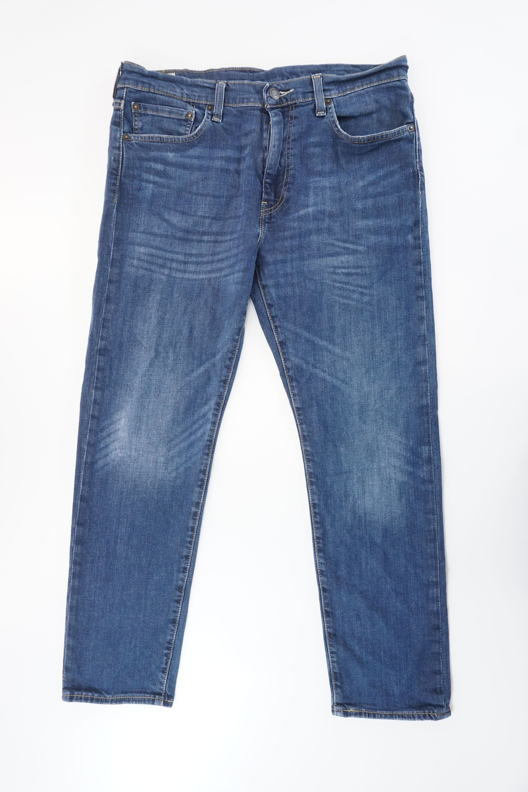 Levi's Premium Lot 502 Men's Jeans W33 L28 33/28 Blue Dark Blue Straight Stretch - Picture 2 of 7