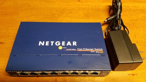 Netgear FS-108 8-Port Fast Ethernet Switch — representative product for LAN-Party Gear