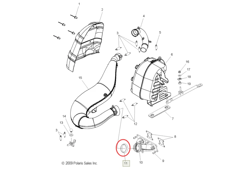 For Polaris 440 500 600 700 800 Exhaust Gasket Seal Donut 1996-2016 3610046 - Image 3 of 4
