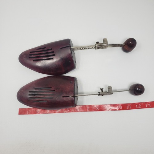 Vintage Art Deco Pair Wood Adjustable Shoe Stretchers Tree Forms Mens size 10B - Picture 6 of 6