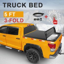 5ft Tri-fold Tonneau Cover Truck Bed For 2017-2026 Honda Ridgeline Wled Light