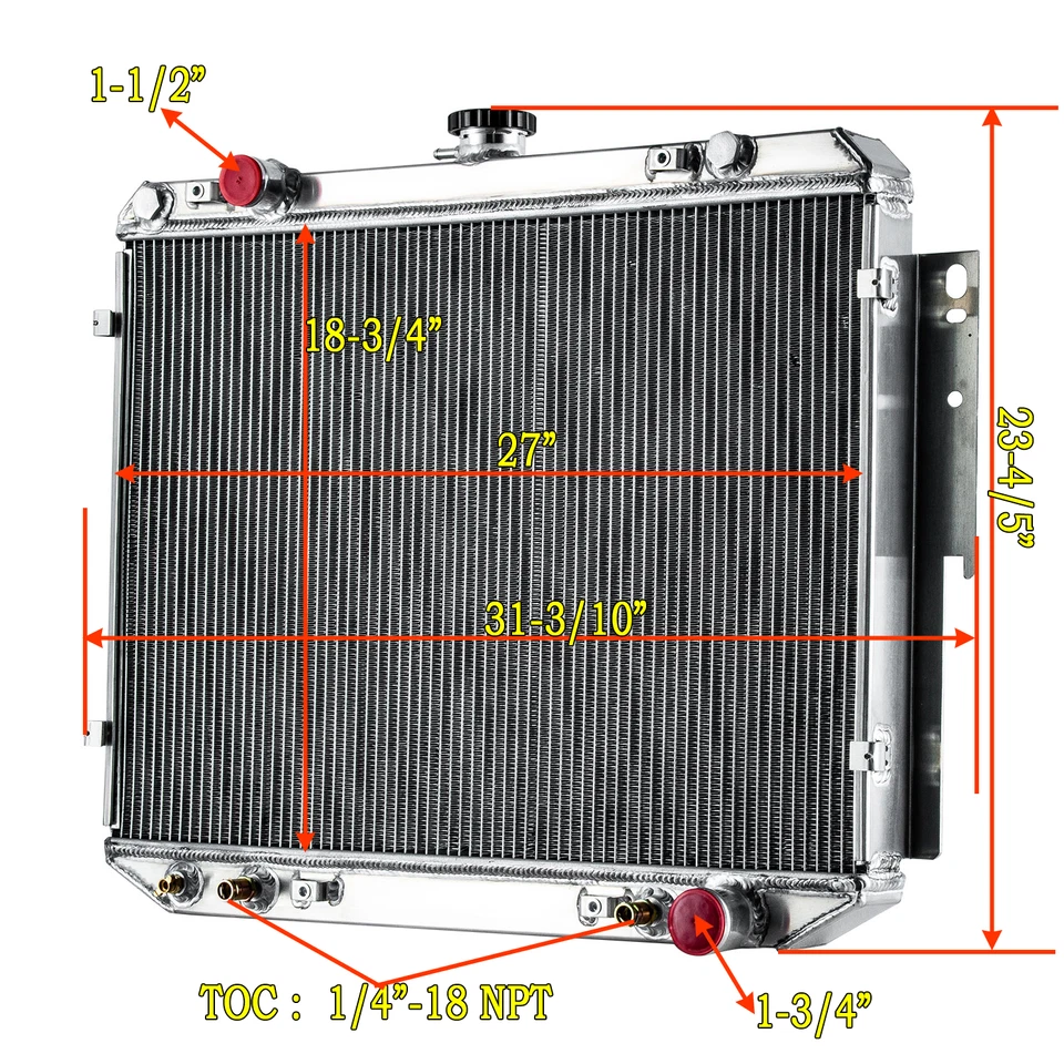 For 79-03 Dodge B150 B250 B350 B1500 B2500 Ram 1500 2500 Van 4 Row Radiator Foto 2 de 4