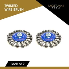 2Pcs Wheel Wire Brush 4-Inch (4" Twisted/Knotted)  For 5/8"-11 UNC Angle Grinder