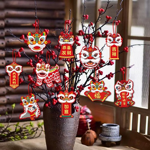 2024 Year Of The Dragon Lucky Dance Lion Hanging Pendent Chinese New Year Decor