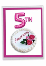 1 Big Milestone Anniversary Greeting Card (8.5" x 11") - Big Day 5 J7060NMAG