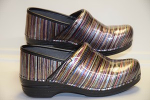 multi colored dansko clogs