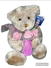 GUND Soft Plush TEDDY BEAR Pot Of Roses Zales Make A Wish With Tags