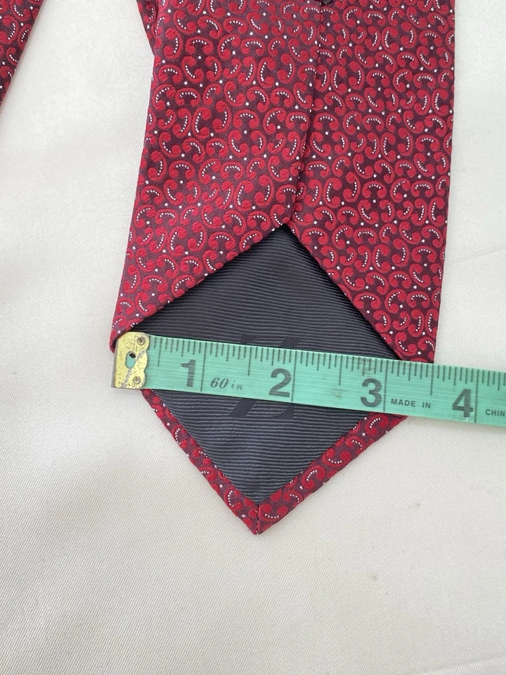 ERMENEGILDO ZEGNA Corbata Hombre Roja 100% Seda M/ EN ITALIA EX CON Foto 4 de 4