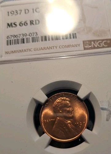 1937 D Lincoln Cent NGC MS 66 RD