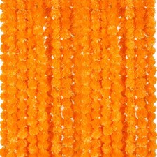 15 Pack Marigold Garland for Decoration 5 ft Long Strands Faux Artificial Mar...