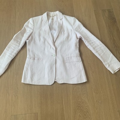 Damen Massimo Dutti Blazer Leinen helles rosa Gr. 38