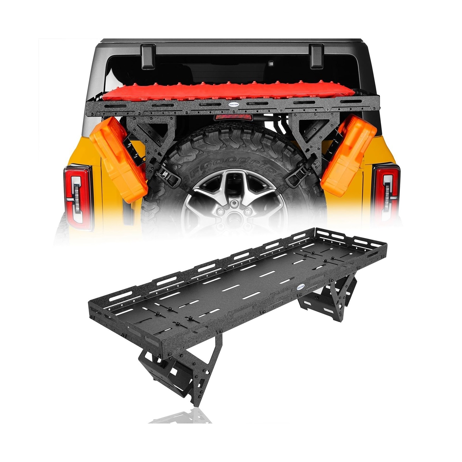 Hooke Road Offroad Spare Tire Utility Basket Fits for 1976-2025 Jeep Wrangler...