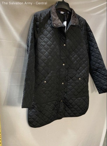 Lands' End Girls Black Long Sleeve Snap Front Quilted Barn Jacket Size M (10-12) - Picture 3 of 5