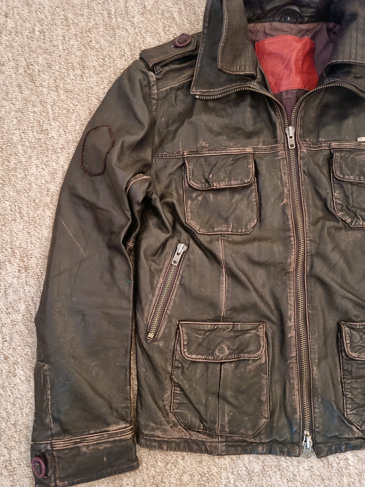 Superdry Vintage Leather Jacket Large image 2