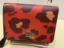 Coach Red Ocelot Small Trifold Wallet - Beautiful