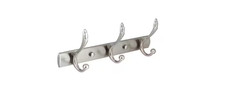 MODONA Large Triple Towel and Robe Hook in Satin Nickel No box
