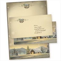 25 Sets Weihnachtsbriefpapier HÜTte Mit UmschläGe Briefpapier Weihnachten