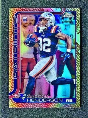 2026 Topps Chrome Football Treveyon Henderson Leather Refractor
