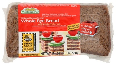 Mestemacher Whole Rye Bread Famous German With Kernels 17.6 Oz